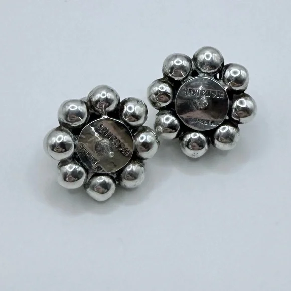 TAXCO Vintage Sterling Silver Cluster Earrings - Picture 8 of 11